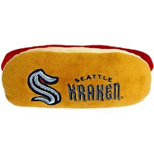 Pets First Hot Dog Squeaky Dog Chew Toy, Seattle Krakens