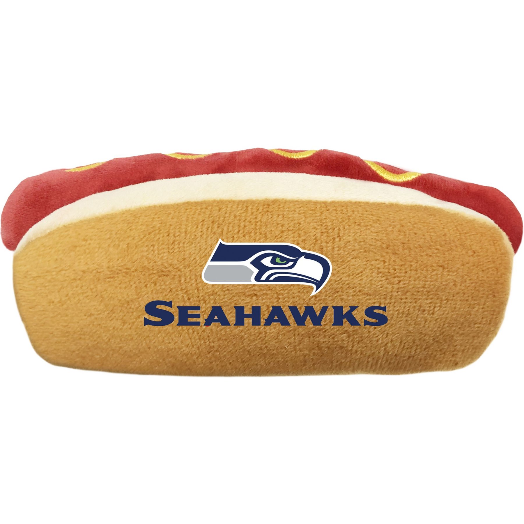 Pets First Hot Dog Squeaky Dog Chew Toy, Seattle Seahawks