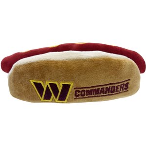 Pets First Hot Dog Squeaky Dog Chew Toy, Washington Commanders