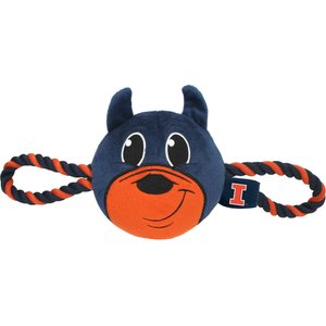 Pets First Mascot Tough Squeaky Plush Dog Chew Toy, Illinois