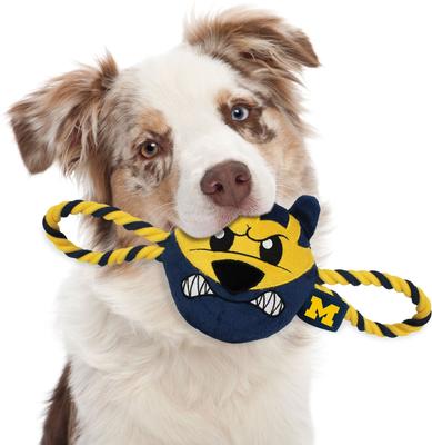 Show full view: Pets First Mascot Tough Squeaky Plush Dog Chew Toy, Michigan slide 4 of 6