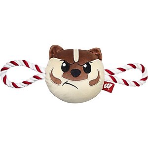 Pets First Mascot Tough Squeaky Plush Dog Chew Toy, Wisconsin