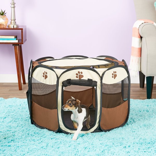 Etna Pet Store Portable Soft-sided Dog & Cat Playpen, Tan, Small slide 1 of 9
