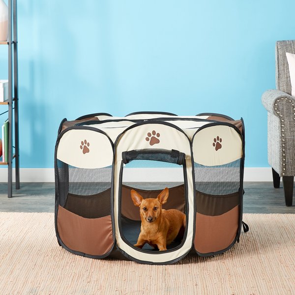 Etna Pet Store Portable Soft-sided Dog & Cat Playpen, Tan, Large slide 1 of 7