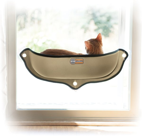 K&H Pet Products EZ Mount Kitty Sill Cat Window Perch, Tan slide 1 of 10