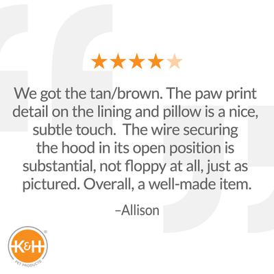 Show full view: K&H Pet Products Self-Warming Hooded Cat Bed, Chocolate/Tan, Small slide 8 of 11