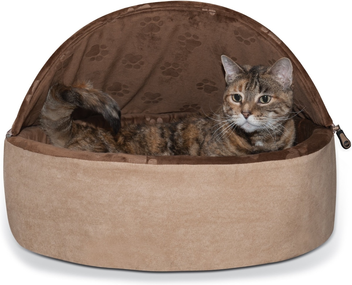 warm support 起毛ケット　160㎝×200㎝ K&H Thermo-Snuggle Cup Heated Cat Bed - Bomber Chocolate