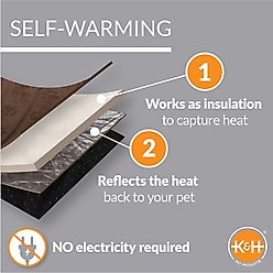 K&H Pet Products Self-Warming Hooded Cat Bed, Chocolate/Tan, Large slide 2 of 7