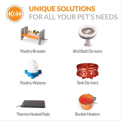 Show full view: K&H Pet Products Heated Thermo-Poultry Waterer, Gray, 2.5-gallon slide 9 of 12
