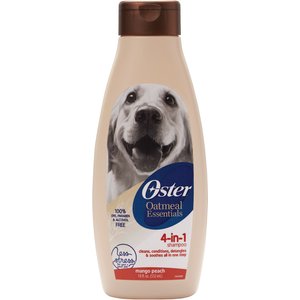 Oster Oatmeal Essentials 4-in-1 Dog Shampoo, 18-oz bottle, Mango Peach