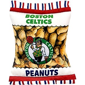 Pets First Peanut Bag Squeaky Dog Chew Toy, Boston Celtics