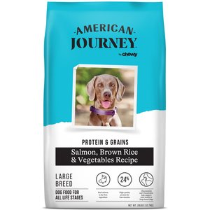 American Journey Protein & Grains Large Breed Salmon, Brown Rice & Vegetables Recipe Dry Dog Food, 28-lb bag