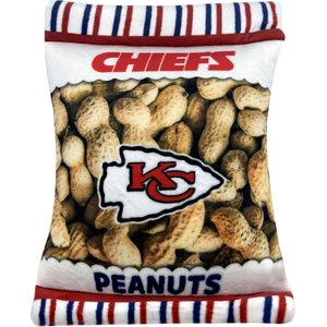 Pets First Peanut Bag Squeaky Dog Chew Toy, Kansas City Chiefs