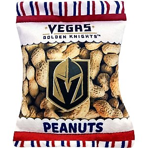 Pets First Peanut Bag Squeaky Dog Chew Toy, Las Vegas Golden Knights