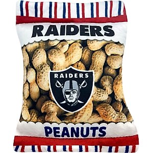 Pets First Peanut Bag Squeaky Dog Chew Toy, Las Vegas Raiders