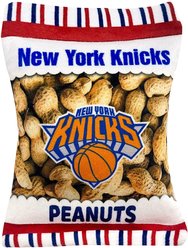 Pets First Peanut Bag Squeaky Dog Chew Toy, New York Knicks