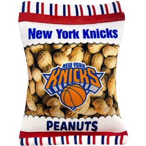 Pets First Peanut Bag Squeaky Dog Chew Toy, New York Knicks