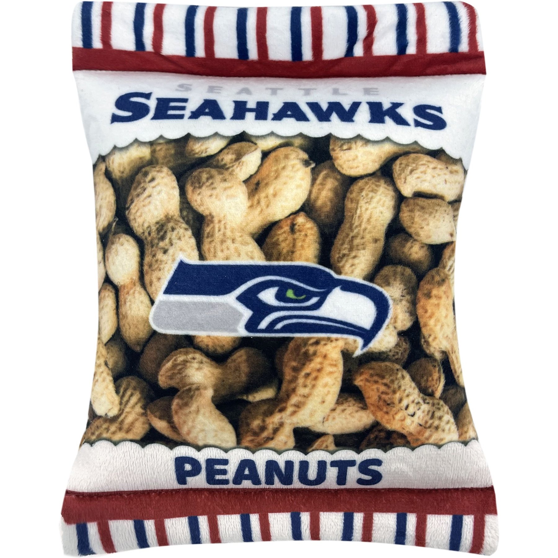 Pets First Peanut Bag Squeaky Dog Chew Toy, Seattle Seahawks