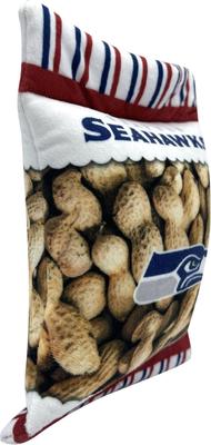 Show full view: Pets First Peanut Bag Squeaky Dog Chew Toy, Seattle Seahawks slide 2 of 6
