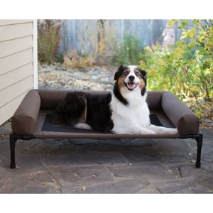 K&H Pet Products Original Bolster Elevated Dog Bed, Chocolate, Large