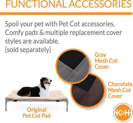 Show full view: K&H Pet Products Original Pet Cot Elevated Pet Bed, Gray, X-Large slide 6 of 13