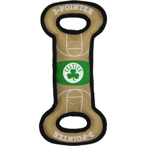 Pets First Nylon Court Tough Squeaky Dog Chew Toy, Boston Celtics