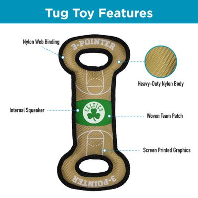 Show full view: Pets First Nylon Court Tough Squeaky Dog Chew Toy, Boston Celtics slide 5 of 6