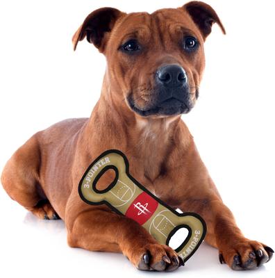 Show full view: Pets First Nylon Court Tough Squeaky Dog Chew Toy, Houston Rockets slide 3 of 6