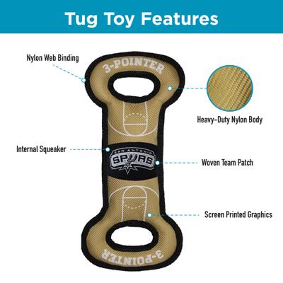 Show full view: Pets First Nylon Court Tough Squeaky Dog Chew Toy, San Antonio Spurs slide 6 of 7