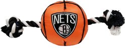 Pets First NBA Basketball Tough Squeaky Plush Dog Chew Toy, Brooklyn Nets