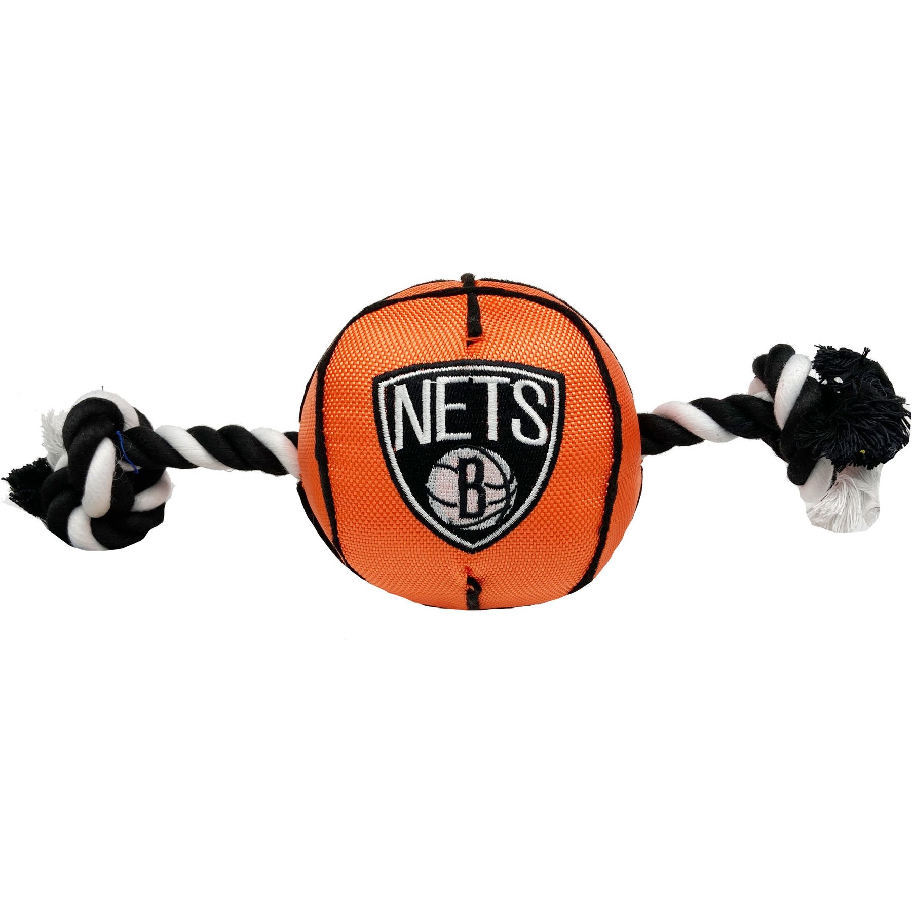 Pets First NBA Basketball Tough Squeaky Plush Dog Chew Toy, Brooklyn Nets