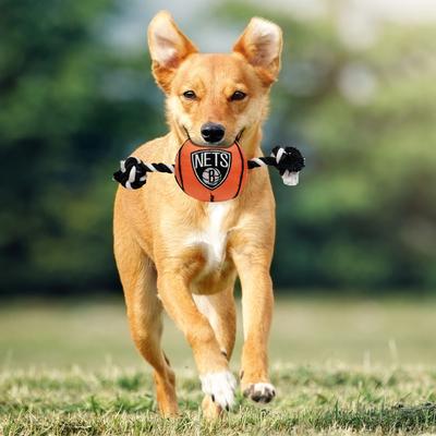 Show full view: Pets First NBA Basketball Tough Squeaky Plush Dog Chew Toy, Brooklyn Nets slide 3 of 6