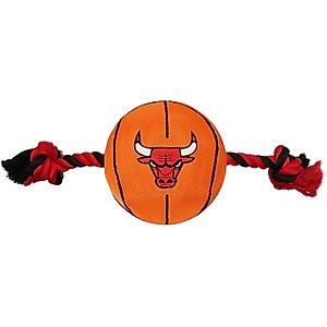 Pets First NBA Basketball Tough Squeaky Plush Dog Chew Toy, Chicago Bulls