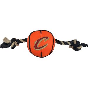 Pets First Nylon Basketball Tough Squeaky Plush Dog Chew Toy, Cleveland Cavaliers