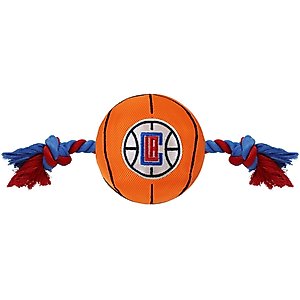 Pets First NBA Basketball Tough Squeaky Plush Dog Chew Toy, LA Clippers