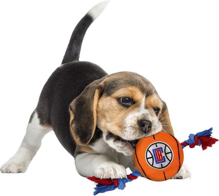 Show full view: Pets First NBA Basketball Tough Squeaky Plush Dog Chew Toy, LA Clippers slide 4 of 6