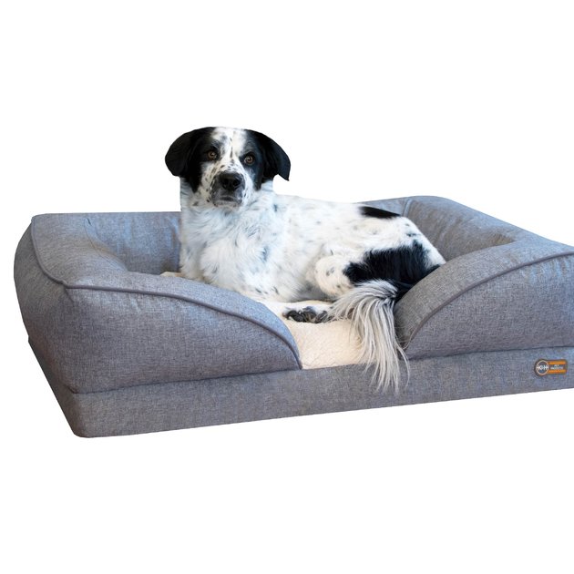 K&H PET PRODUCTS Pillow-Top Orthopedic Bolster Cat & Dog Bed, Gray ...