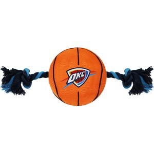 Pets First NBA Basketball Tough Squeaky Plush Dog Chew Toy, Oklahoma City Thunder
