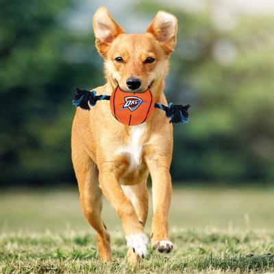 Show full view: Pets First NBA Basketball Tough Squeaky Plush Dog Chew Toy, Oklahoma City Thunder slide 3 of 6