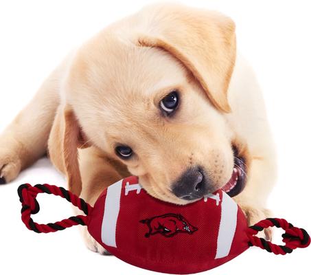 Show full view: Pets First Nylon Football Tough Squeaky Dog Chew Toy, Arkansas slide 3 of 6
