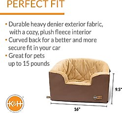 K&H Pet Products Hangin' Bucket Booster Toy Breed Dog Car Seat, Tan  slide 2 of 9
