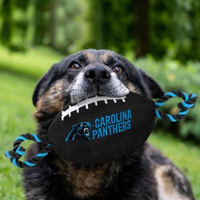 Show full view: Pets First Nylon Football Tough Squeaky Dog Chew Toy, Carolina Panthers slide 2 of 6