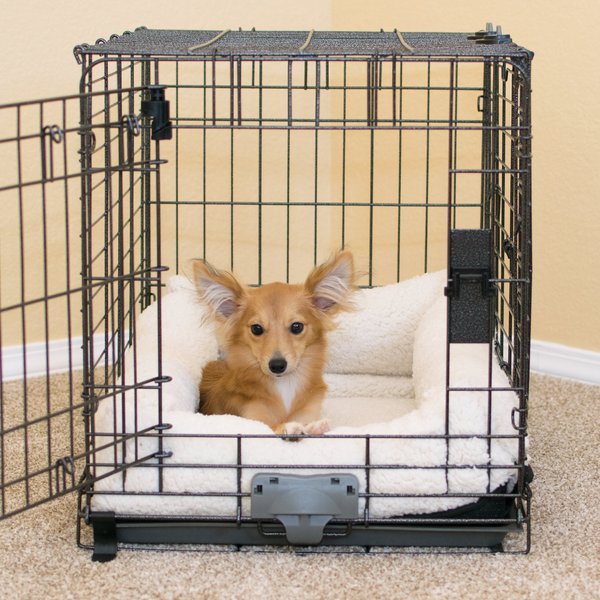 K&H PET PRODUCTS Deluxe Bolster Dog Crate Pad, Natural, Small - Chewy.com - Pet Crate Liners For Small Animals