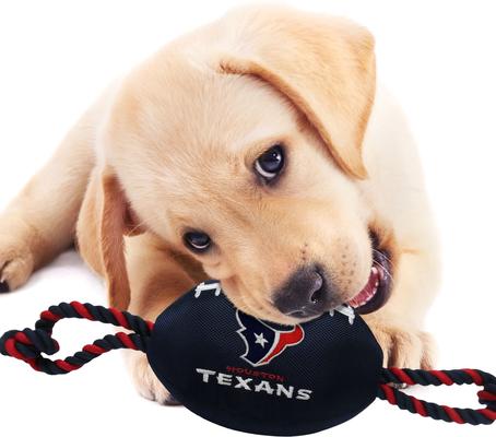 Show full view: Pets First Nylon Football Tough Squeaky Dog Chew Toy, Houston Texans slide 3 of 6