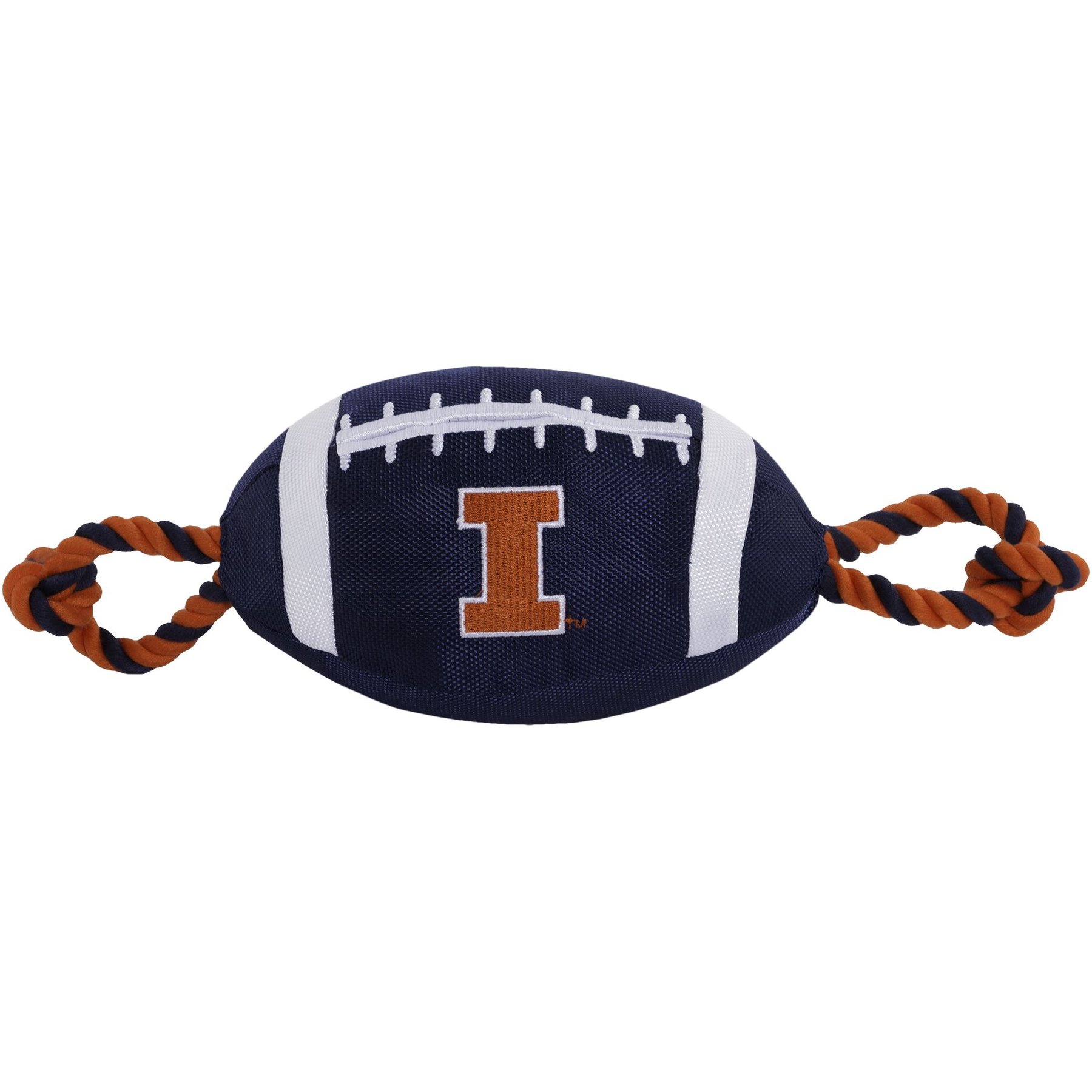 Pets First Nylon Football Tough Squeaky Dog Chew Toy, Illinois