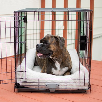 K&H Pet Products Deluxe Bolster Dog Crate Pad, Natural, slide 1 of 1