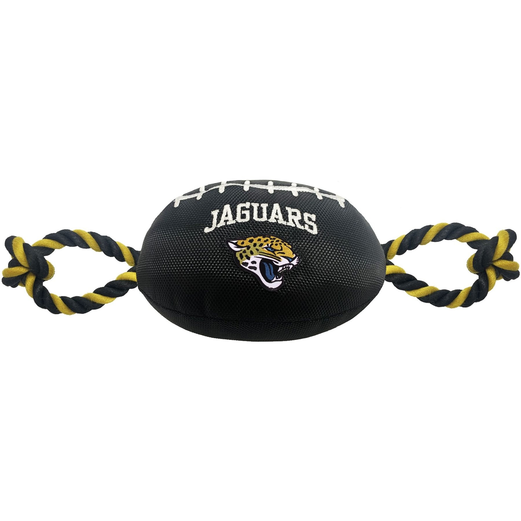 Pets First Nylon Football Tough Squeaky Dog Chew Toy, Jacksonville Jaguars