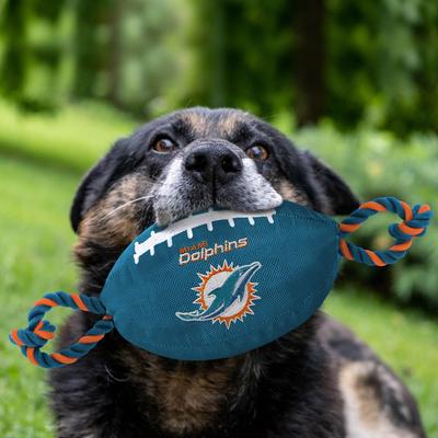 Show full view: Pets First Nylon Football Tough Squeaky Dog Chew Toy, Miami Dolphins slide 3 of 7