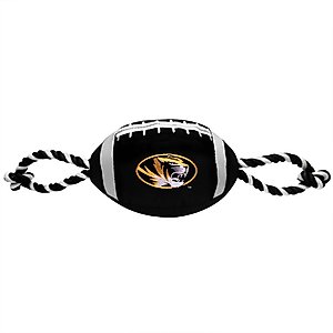Pets First Nylon Football Tough Squeaky Dog Chew Toy, Missouri