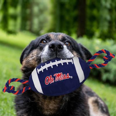 Show full view: Pets First Nylon Football Tough Squeaky Dog Chew Toy, Ole Miss slide 3 of 7
